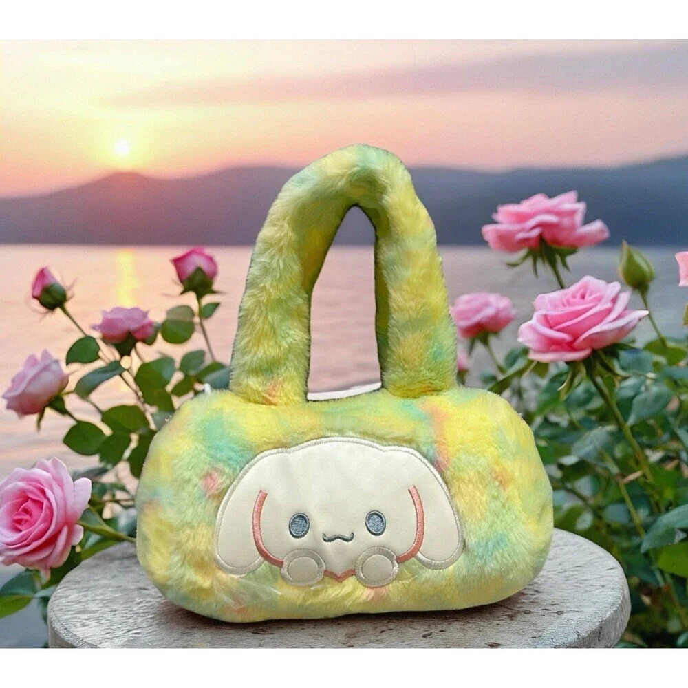 Sanrio Cinnamoroll Plush Handbag in Yellow Green Tie-Dye